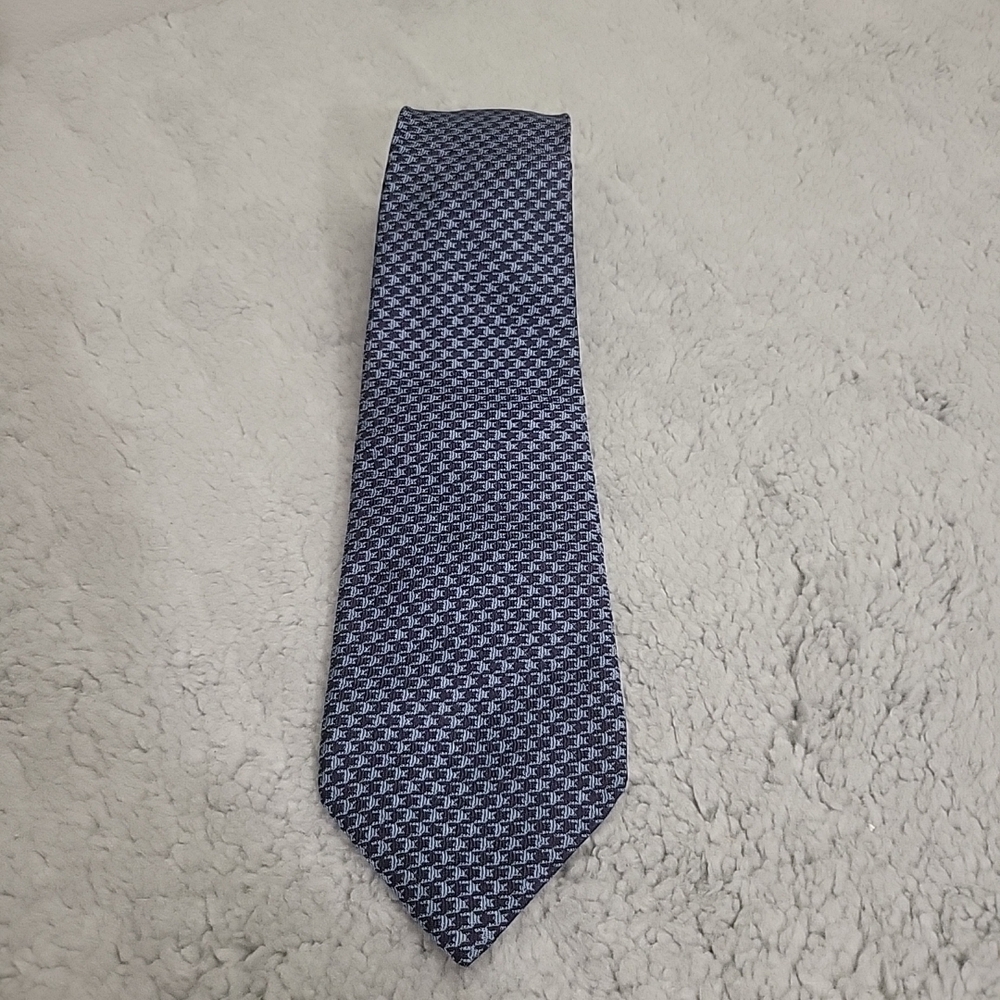 Corsini Sevenfold Collection Neck Tie 100 Silk 2 Shades Of Blue